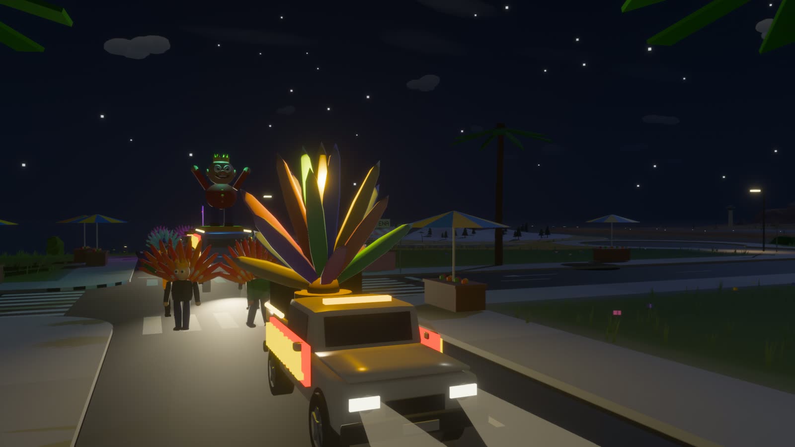 Karnaval: the Marcha di Despedida, all lit up.
