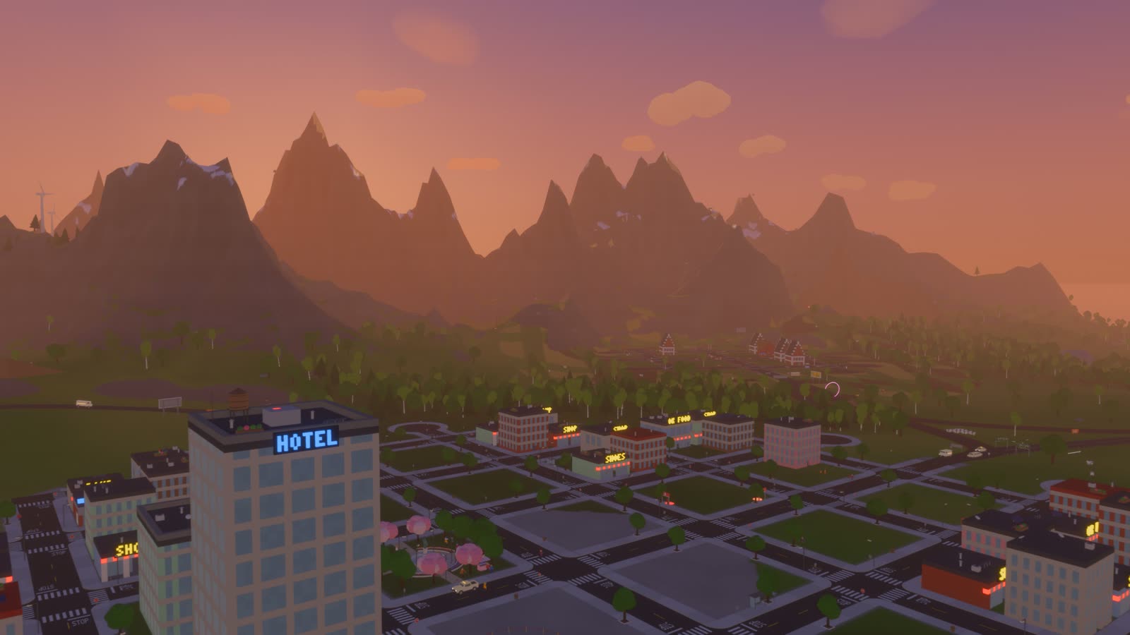 The island's capital at sundown.