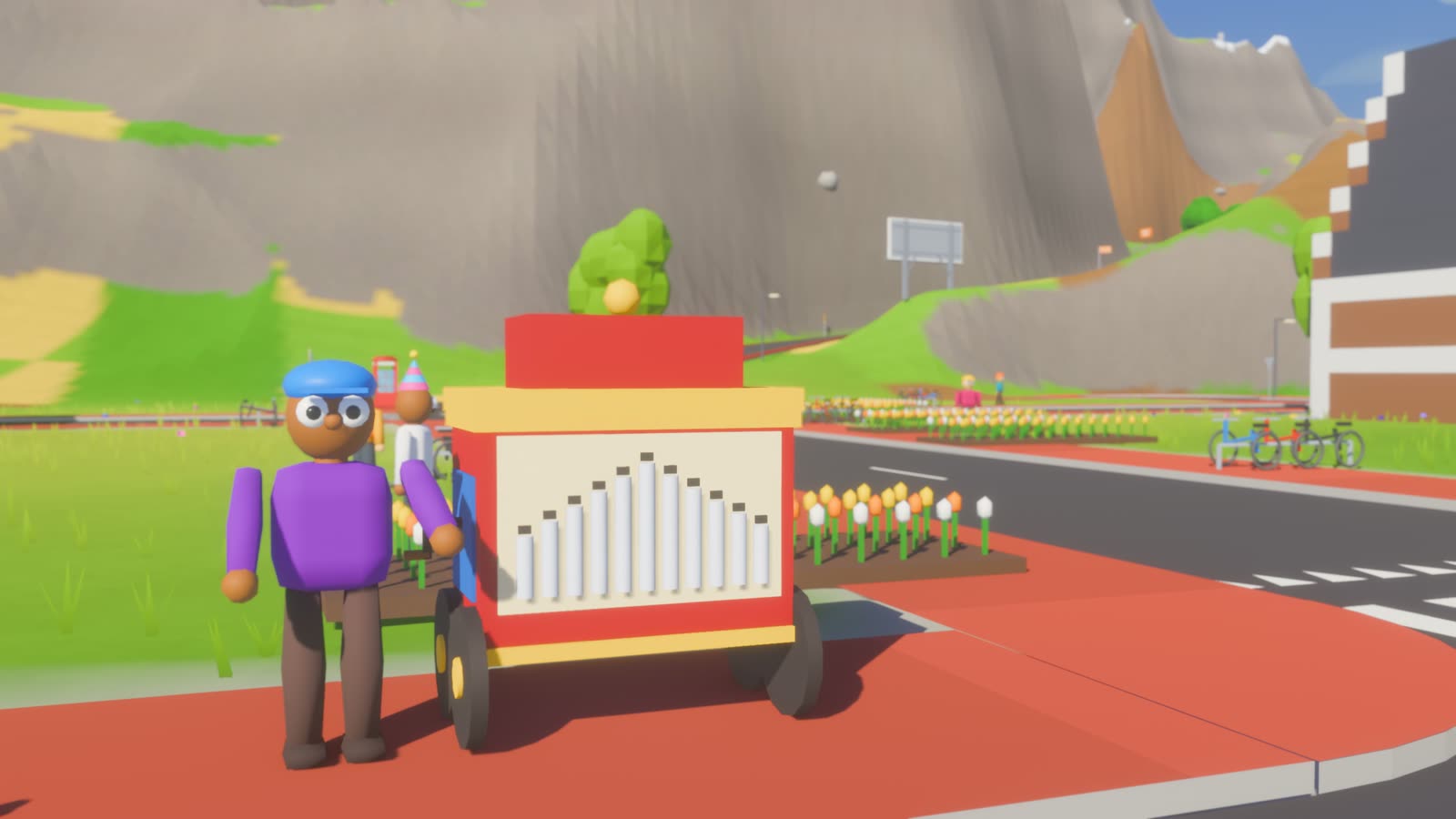Gewoondorp's draaiorgel, and the man who turns it.