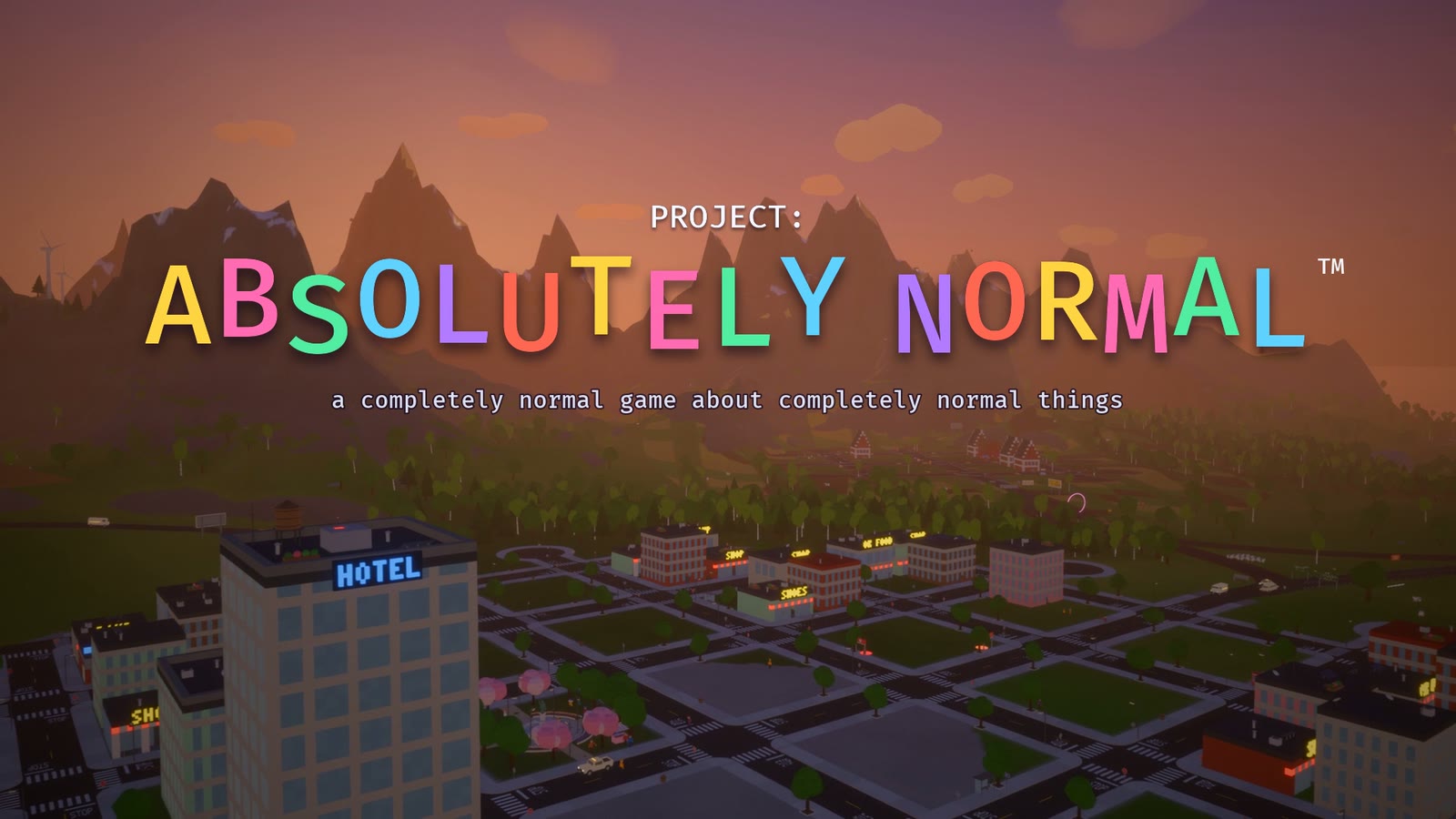 PROJECT: ABSOLUTELY NORMAL over the island at sunset